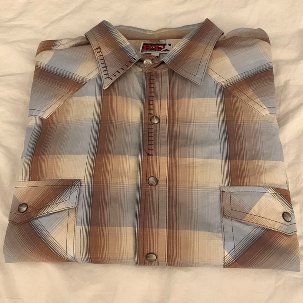 Vintage Brooks & Dunn by panhandle slim pearl snap, XL